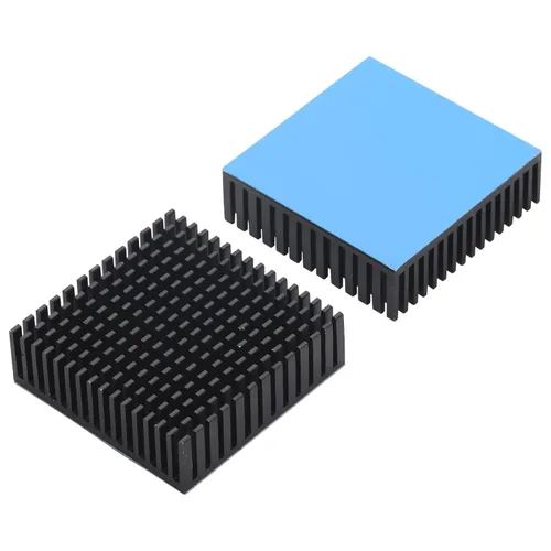 Vista 20 de Disipador de calor de aluminio negro con cinta adhesiva conductora térmica, enfriador de disipador de calor de 9 × 9 × 0.197 in para enfriar