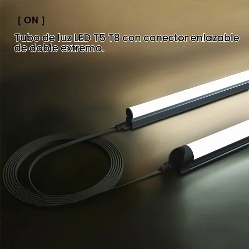 Vista 9 de Paquete de 4 cables de conexión hembra a hembra de 2 pies para luz LED T5 T8 de tienda