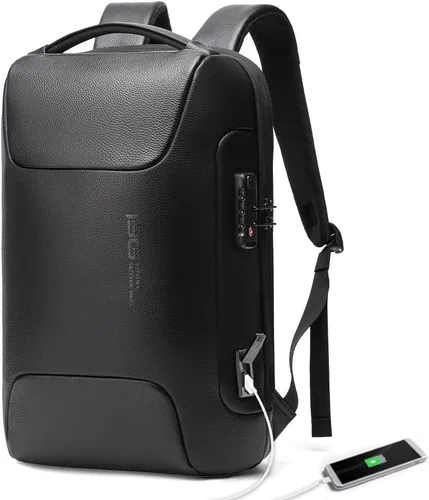 Vista 9 de BANGE Mochila para laptop Tech para hombre y mujer, Negro, Estándar, Computadora portátil