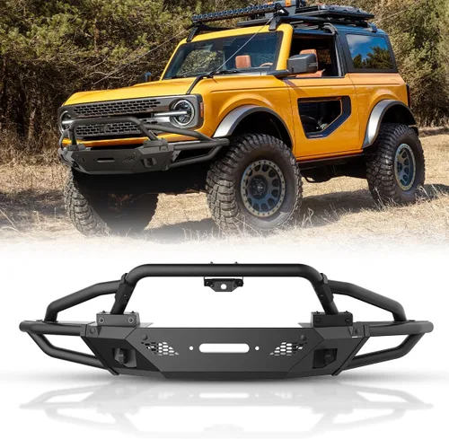 Vista 16 de ROXX Bull Bar - Barra protectora delantera para accesorios Ford Bronco, protector de parachoques delantero, barra atornillable todoterreno 3B.