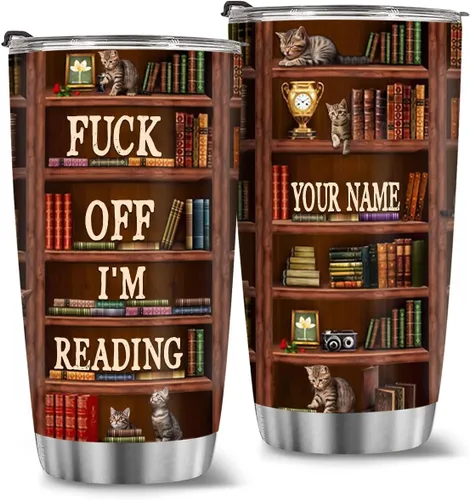 Vista 31 de T40413 - Taza personalizada para amantes de los libros, taza de café con texto en inglés "Just A Girl Loves Book", regalo para mujeres y niñas