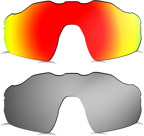 Vista 8 de Lentes polarizadas de repuesto para gafas de sol Oakley Radar EV Pitch OO9211, 2 pares - MultiOptions Negro+Azul