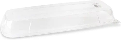 Vista 8 de Bandeja rectangular blanca para servir (paquete de 2) – Bandeja desechable de 17.5 pulgadas para aperitivos, frutas y platos para servir, bandeja