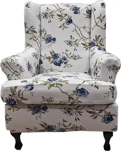 Vista 10 de CRFATOP 2 fundas elásticas para silla con respaldo de alas de mariposa, fundas de tela de elastano con respaldo de ala, fundas para sillón con parte