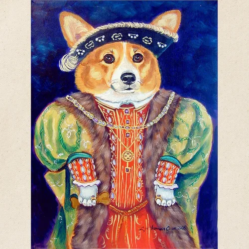 Vista 2 de CafePress Corgi King Tote Bag Bolsa de lona natural, bolsa de compras reutilizable