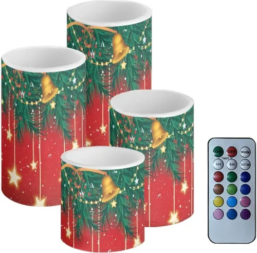 Vista 11 de Velas LED parpadeantes operadas por batería, juego de 4 con control remoto y temporizador, velas de llama danzante, velas de pilar para mesa, Playa