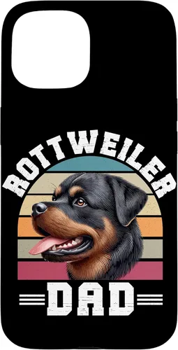 Vista 6 de Rottweiler Dad Rottie Father Dog Parent Father's Day Retro Case for iPhone 16