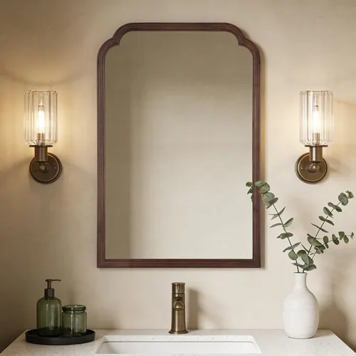 Vista 52 de Espejos de Baño de Madera para Montar en la Pared, 16" x 20" Marco de Madera Rústica Espejos de Pared Decorativos para Sala de Estar o Dormitorio