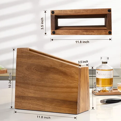 Vista 4 de Bloque magnético XXXL para cuchillos de 11.8 x 10 pulgadas, 4 lados, soporte universal para cuchillos integrado en un potente imán, organizador
