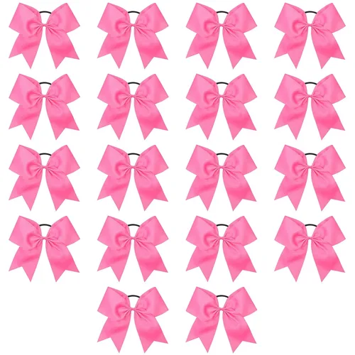 Vista 20 de 18 PCS 8" Large American Flag Cheer Hair Bows Ponytail Holder Elastic Band Handmade for Cheerleaders Teen Girls College Sports