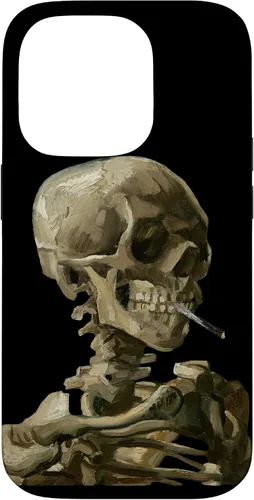 Vista 17 de iPhone 16 Vincent van Gogh Skull of a Skeleton with Burning Cigarette Case