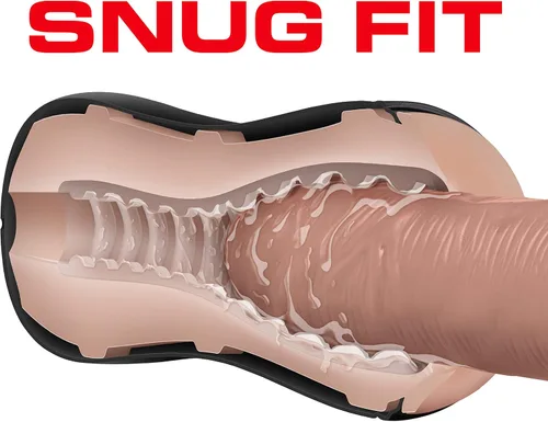 Vista 7 de Blush Coverboy Bad Boy Next Door 7.5" Masturbador autolubricante de bolsillo, realista para hombres, manga con textura acanalada, sensación similar