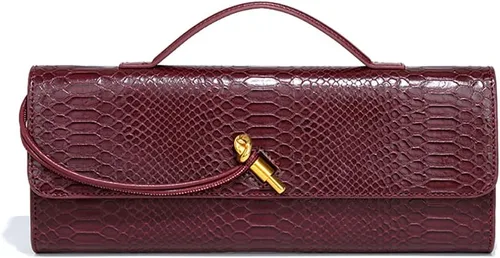 Vista 10 de Bolso de mano de cuero de moda para mujer, bolso de mano cruzado con estampado de cocodrilo
