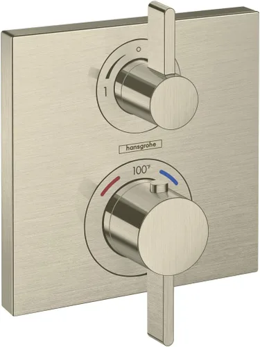 Vista 5 de hansgrohe Ecostat 15712341 - Moderna válvula de ducha termostática con control de temperatura en cromo negro cepillado