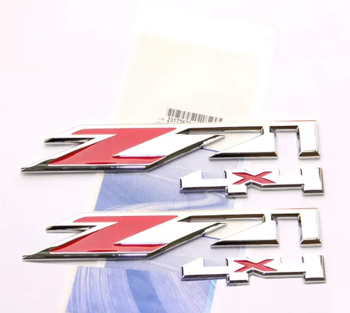 Vista 5 de Yoaoo® 2 Insignias con emblema. Colores negro y rojo Z71 4x4. Para GMC Chevy Silverado Sierra Tahoe Suburban 1500 2500hd 3500hd. OEM