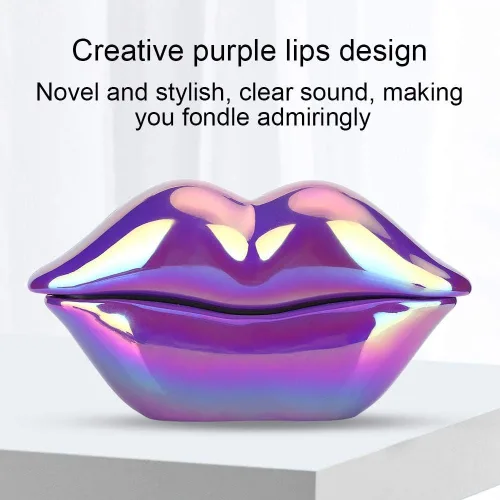 Vista 5 de Teléfono fijo de diseño de labios, teléfono con cable de escritorio electrochapado, teléfono con forma de labio en forma de boca para decoración