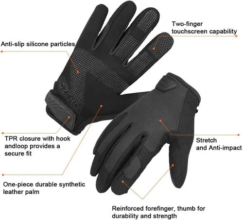 Vista 2 de OZERO Work Gloves for Men Women, Mechanic Working Gloves Touchscreen Grip Negro (1 par).