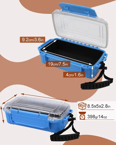 Vista 2 de Caja seca impermeable, contenedor de almacenamiento impermeable, pequeña caja de secado a prueba de agua para kayak, barco, caja seca, funda