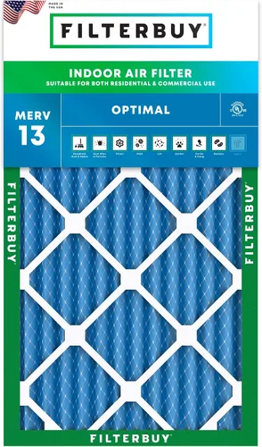 Vista 12 de Filterbuy Filtro de aire 8x14x1 MERV 13 Defensa Óptima contra Humo y Alergias (Paquete de 1), Filtros de Reemplazo Electrostáticos Plisados HVAC AC