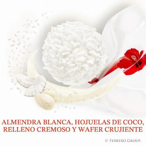Vista 3 de Raffaello, paquete de 6 al por mayor, 15 unidades, almendra blanca gourmet premium, crema y coco, 5.3 oz cada una