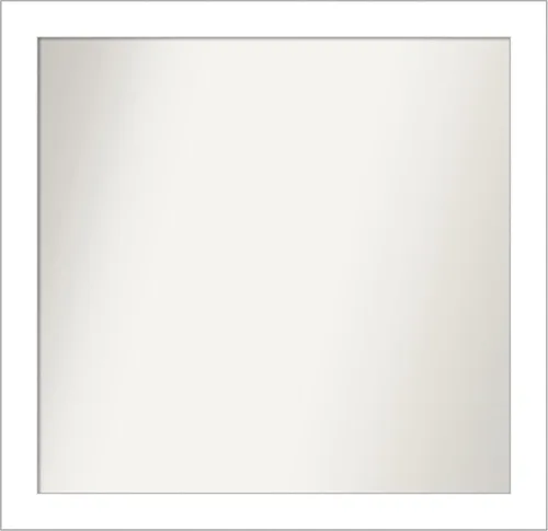 Vista 317 de Amanti Art Espejo de baño blanco para sobre el fregadero, 24 x 26 pulgadas, espejo rectangular blanco y blanco, marco de madera contemporáneo