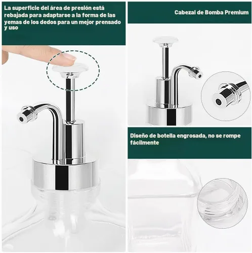 Vista 3 de Dispensador de jarabe de café BathAce para barra de café, botellas de jarabe de vidrio transparente con bomba, almacenamiento recargable para jarabe