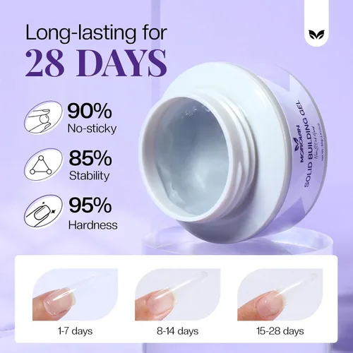 Vista 6 de Morovan Gel de uñas sólido constructor: 2.12 oz de gran capacidad de gel de construcción de uñas para esculpir 3D geles duros no pegajosos para uñas