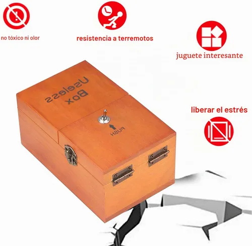 Vista 3 de HRLORKC Caja inútil con sorpresas Caja de madera inútil totalmente ensamblada juguete para adultos y niños