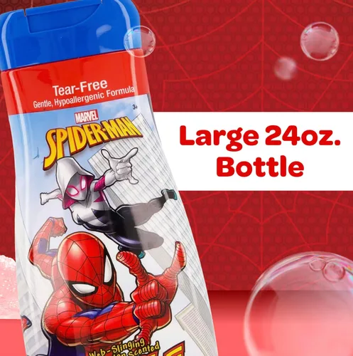 Vista 3 de Amazing Spider-Man Bath Time - Jabón de baño de burbujas para niños, 24 onzas líquidas, aroma a sandía