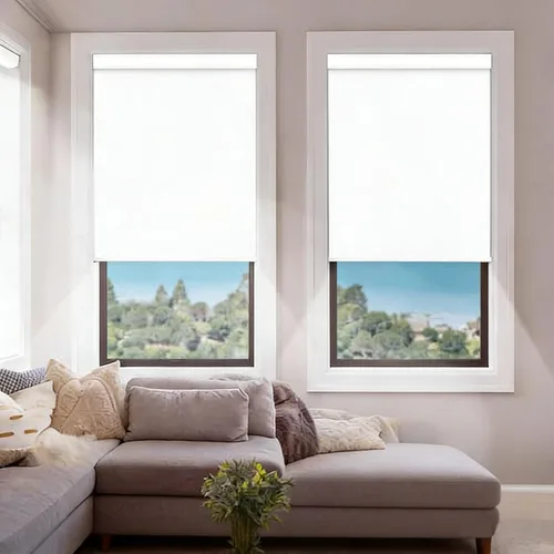 Vista 15 de DENFOON Persianas enrollables de tamaño personalizado con panel solar, persianas eléctricas térmicas opacas con control remoto para ventanas