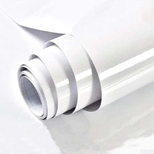 Vista 27 de Papel para empapelar blanco, papel de vinilo autoadhesivo, película decorativa para encimeras de cocina, armarios, muebles con brillo iridescente