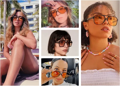 Vista 3 de Gafas de sol polarizadas clásicas vintage estilo aviador para hombres y mujeres montura grande gafas de sol retro de los años 70
