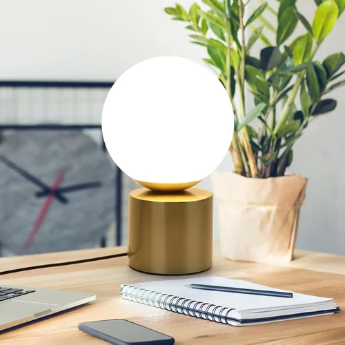 Vista 4 de Lámparas de mesa pequeñas modernas, LED regulables con 3 colores, lámpara de mesa dorada para dormitorio, sala de estar, mesita de noche
