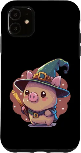 Vista 5 de Funda para iPhone 15 Cute Wizard Pig RPG Nerd Roleplaying Geek