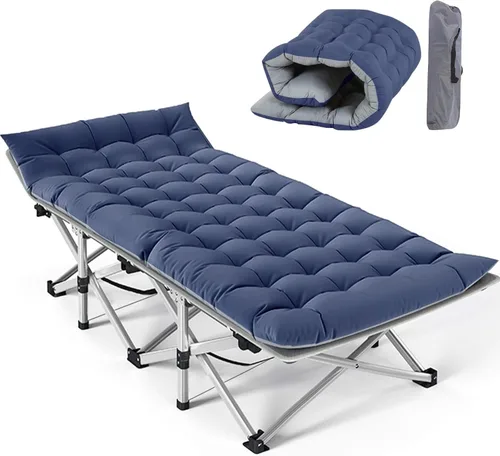 Vista 31 de Slsy Catre de camping plegable para adultos con almohadilla, catres de dormir portátiles acolchados, cama de campamento con bolsa de transporte