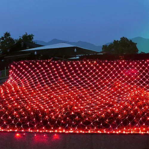 Vista 8 de Waterglide - Luces de red de San Valentín para exteriores, 12 x 5 pies, 360 luces LED de malla con 8 modos de iluminación, luces impermeables