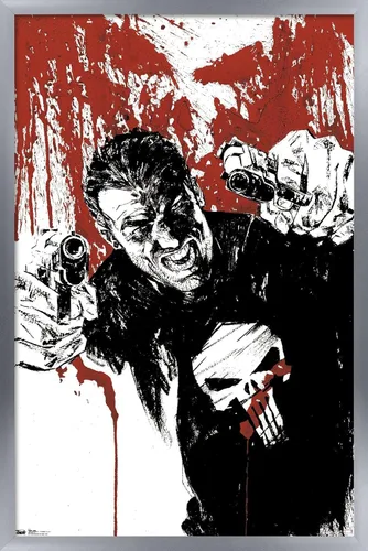 Vista 11 de Trends International Marvel Comics - Póster de pared de The Punisher - Pistols, 22.375 x 34 pulgadas, versión enmarcada de madera de granero