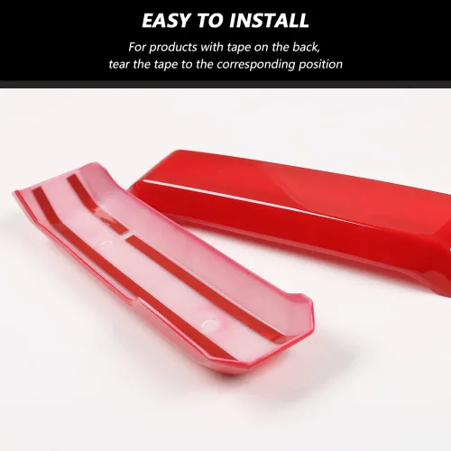 Vista 4 de Linskip Cubiertas de manija interior compatibles con Ford F150 2015 2016 2017 2018 2019 2020, cubierta de manija de puerta para accesorios Rojo