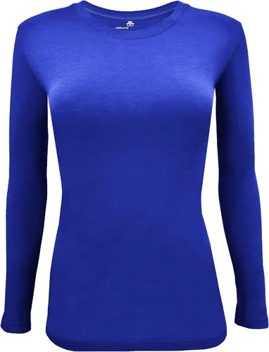 Vista 148 de Natural Uniforms Camiseta Under Scrub para mujer, cuello redondo, manga larga, paquete de 3, paquete múltiple de 3