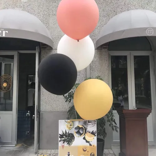 Vista 8 de IN-JOOYAA 10 globos redondos gigantes negros de 24 pulgadas, globos grandes para decoración de bodas, baby shower, fiestas de cumpleaños