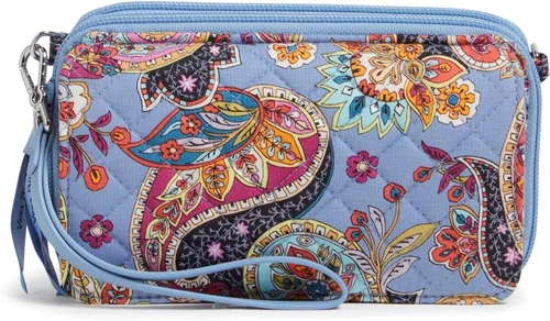 Vista 5 de Vera Bradley - Bolso cruzado de algodón todo en uno con protección RFID para mujer Amatista Plaid - Algodón Reciclado