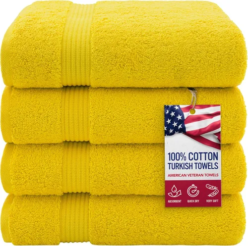 Vista 30 de Juego de toallas American Veteran Towel, de lujo, 6 piezas de algodón 100 % turco para máxima suavidad y absorción, para hotel y spa