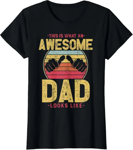 Vista 37 de This is what a awesome dad looks like T-Shirt, Negro