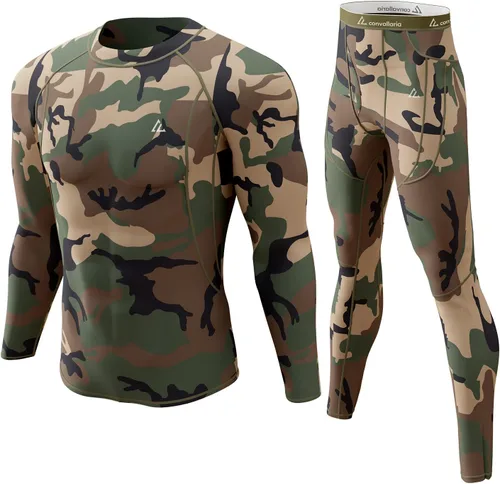 Vista 27 de Conjunto de ropa interior térmica para hombre, ropa interior larga 1#verde militar