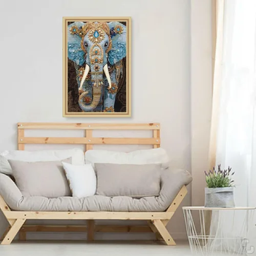 Vista 6 de Rompecabezas de elefante bohemio de 500 piezas para adultos, rompecabezas educativos de aprendizaje, juguetes familiares difíciles y desafiantes