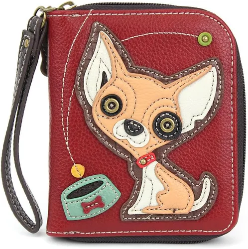 Vista 13 de Chala - Cartera con cremallera, para muñeca, 8 ranuras para tarjetas de crédito, piel sintética resistente Bluebird - Verde azulado