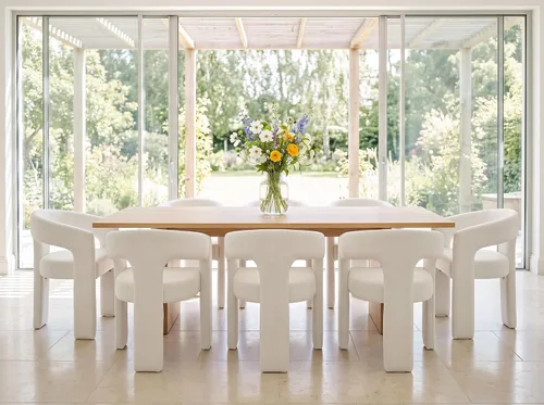 Vista 51 de RIVOVA Silla de comedor moderna de barril, silla lateral acolchada en lino con brazos cómoda para tocador, silla para comedor, sala de estar