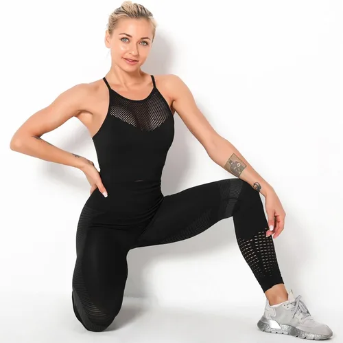 Vista 4 de Redqenting - Leggings de cintura alta para mujer, pantalones deportivos de entrenamiento sin costuras, para yoga, mallas a prueba de sudor