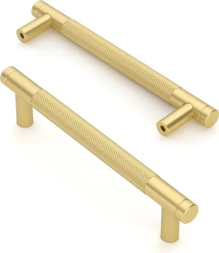 Vista 36 de Asidrama - Paquete de 10 tiradores para gabinete de 3 pulgadas (76mm) de color negro mate y bronce champán, manijas estriadas para gabinete
