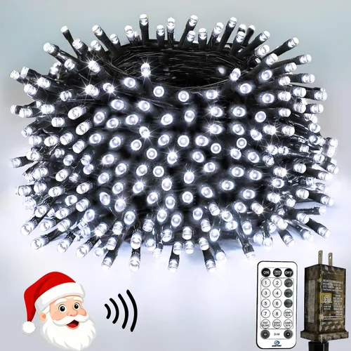 Vista 16 de Luces de Navidad controladas por voz con control remoto, cadena de 300 luces LED de 99 pies para interiores y exteriores con 12 modos, 3